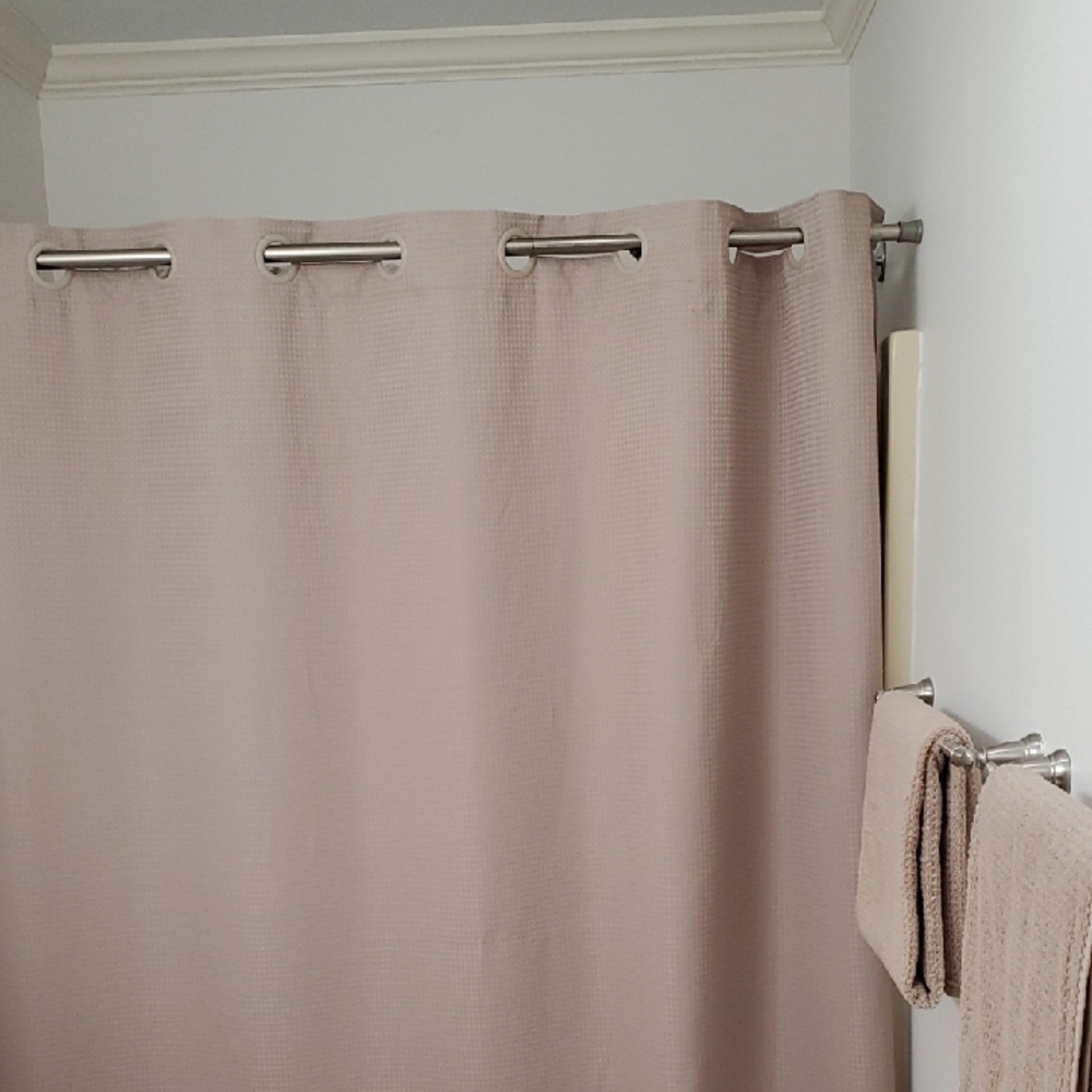 CURATED BY RUA'H KUBRIYA: Taupe Snap-Liner Shower Curtain EUC